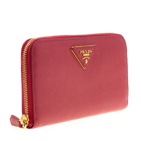 prada pink wallet purse|prada pink saffiano wallet.